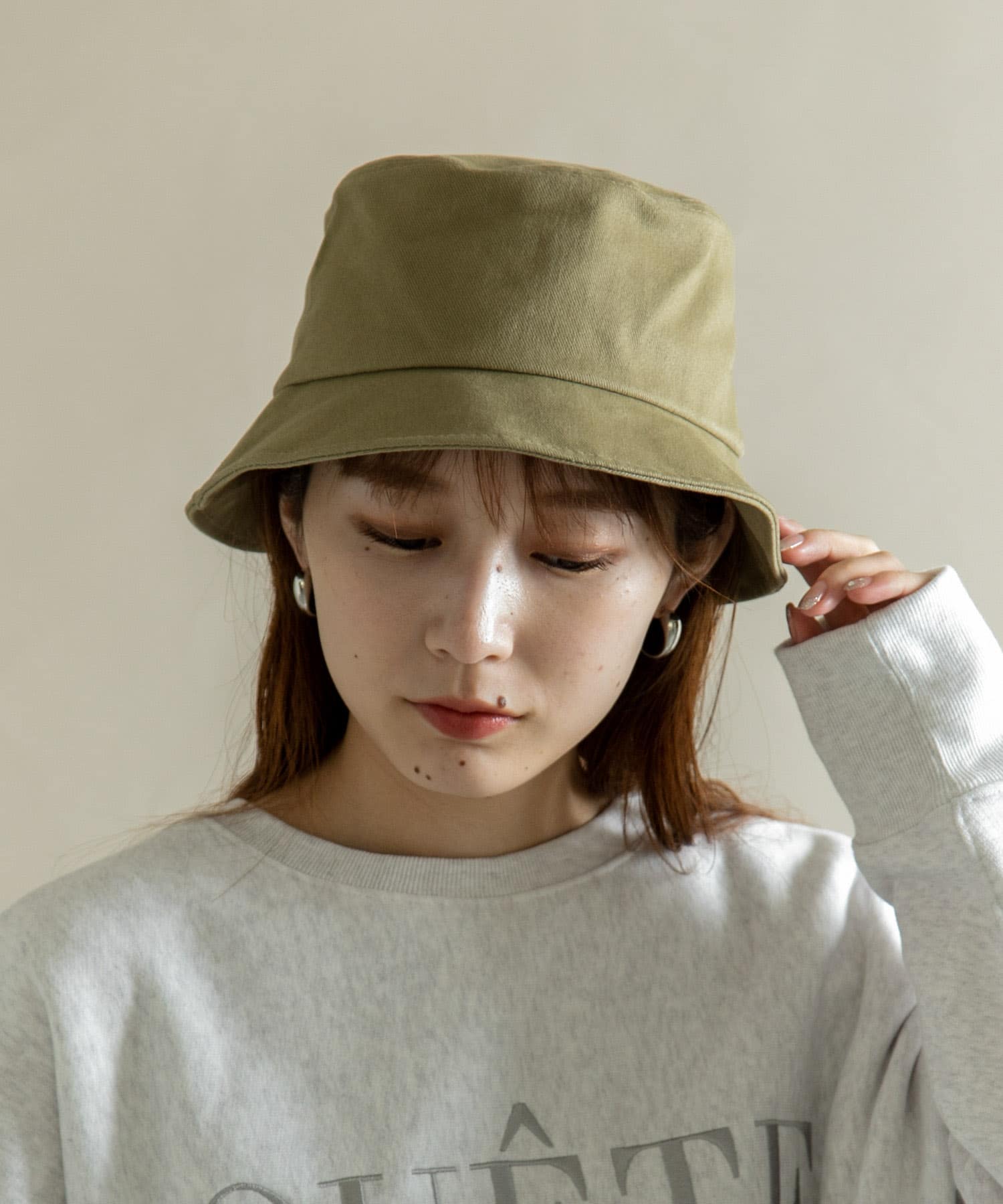 ツイルコットンバケットハット BEG -