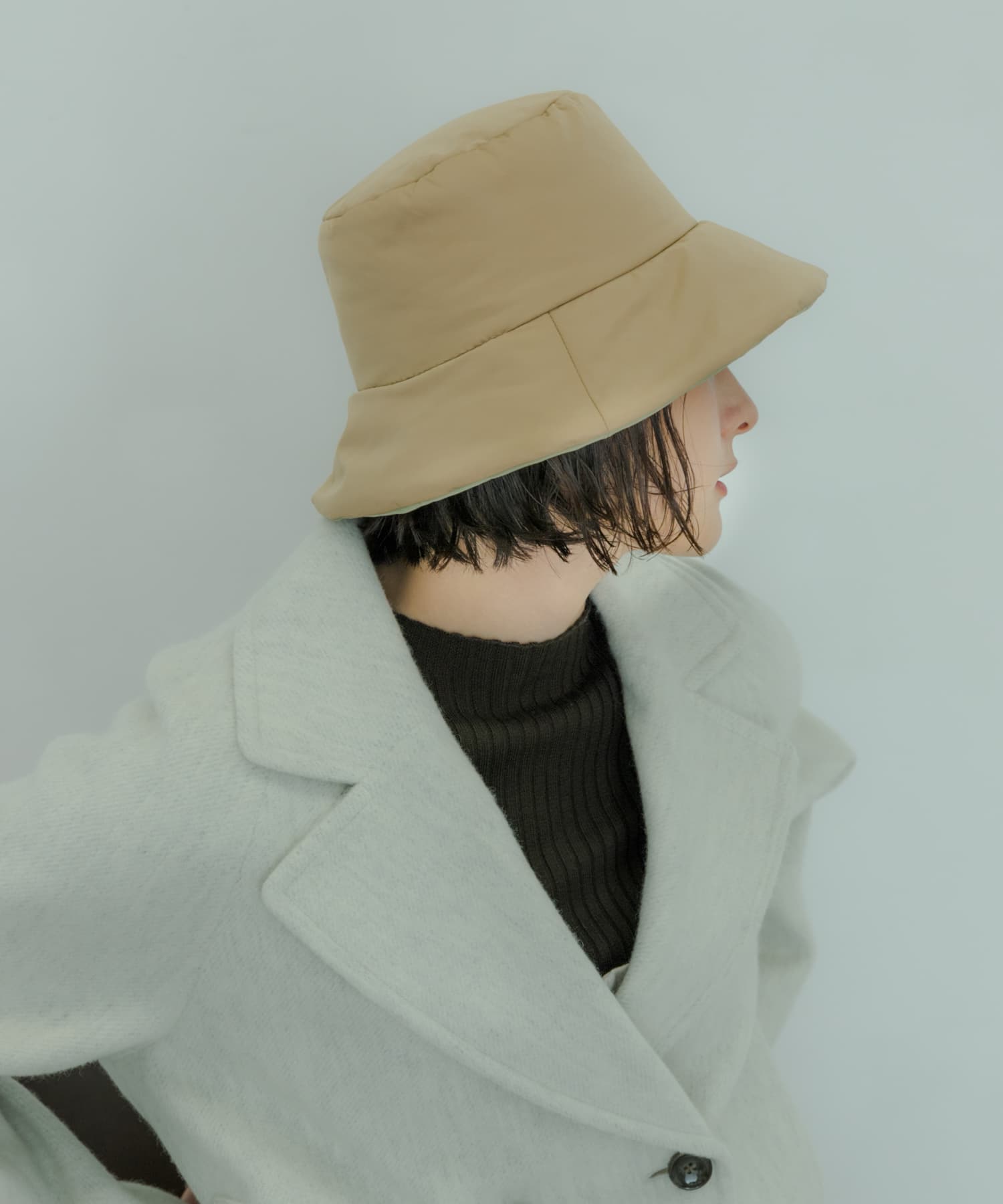 リバーシブルバケットハット BEG/KHK -