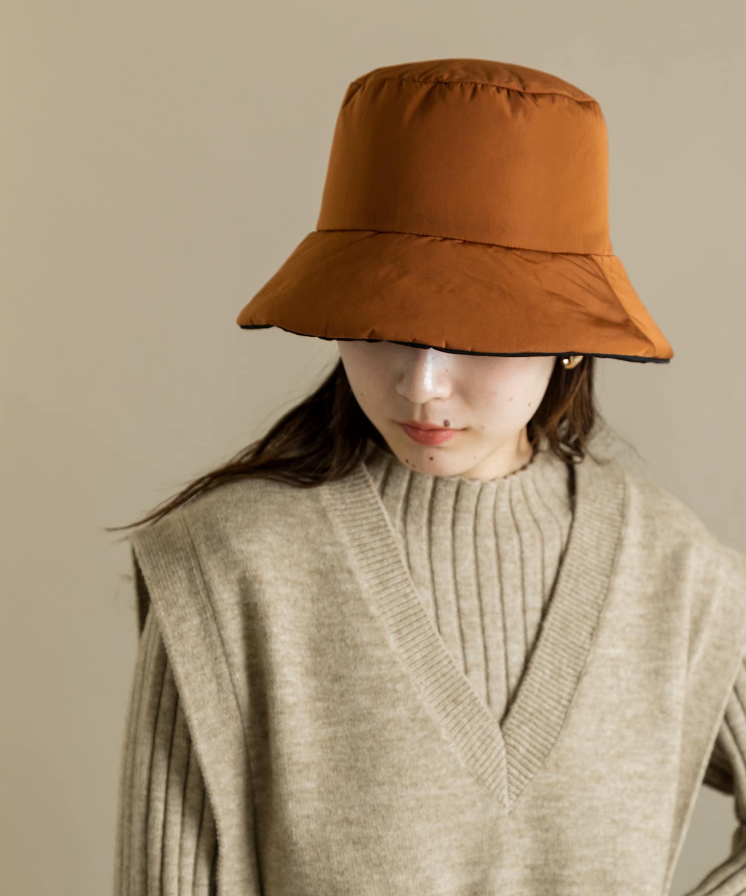 リバーシブルバケットハット BLK/BRN -