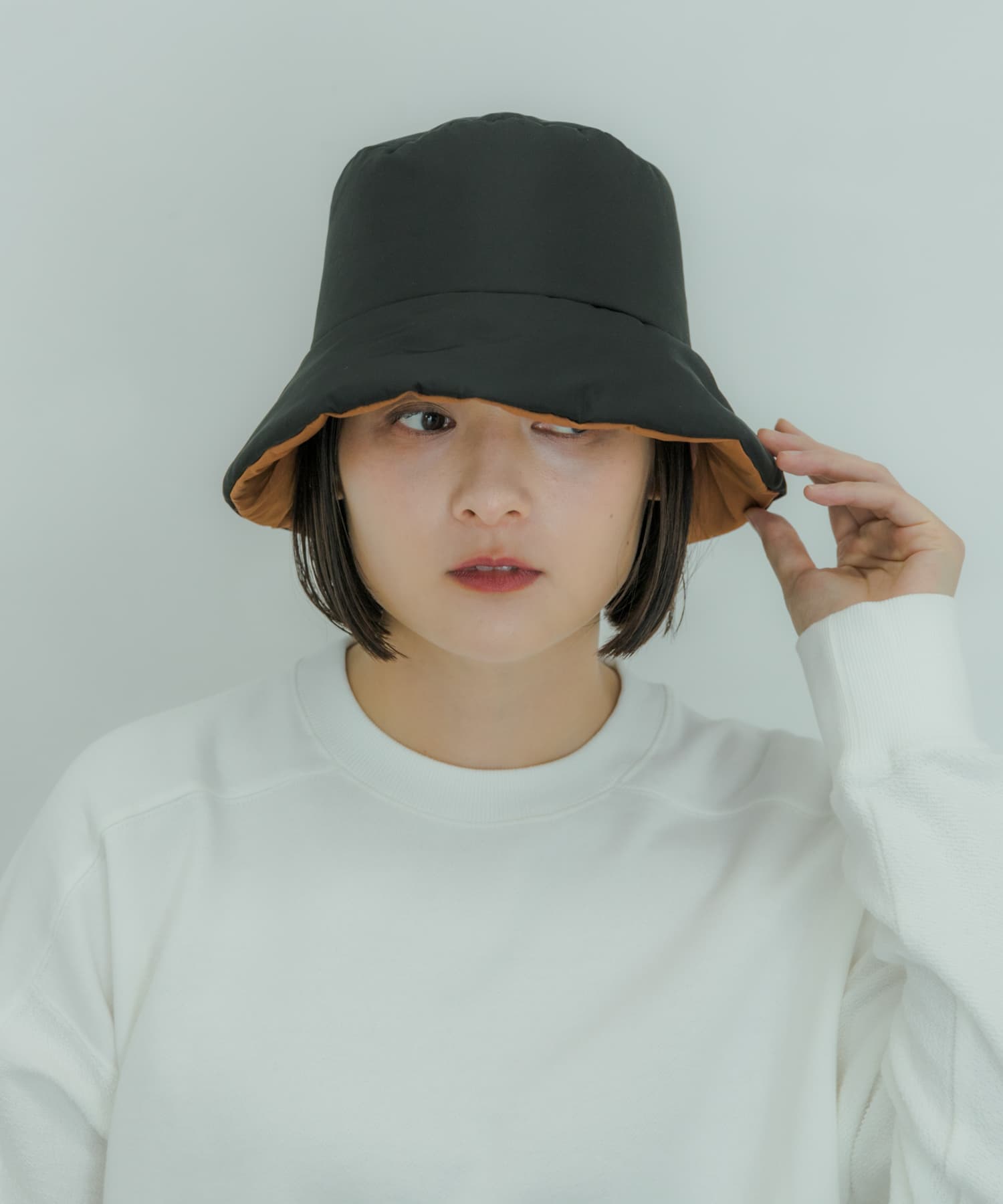 リバーシブルバケットハット BLK/BRN -