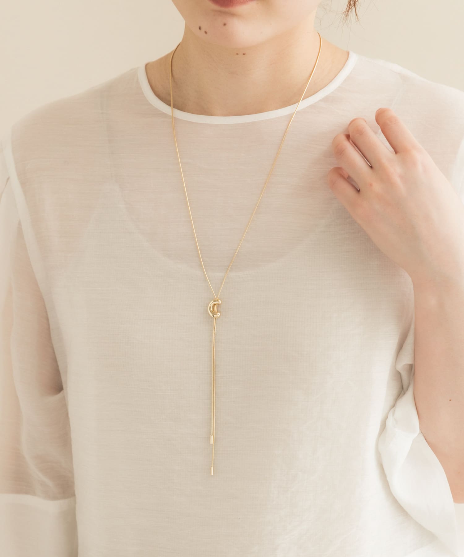 ニュアンスメタルスライドネックレス GLD -