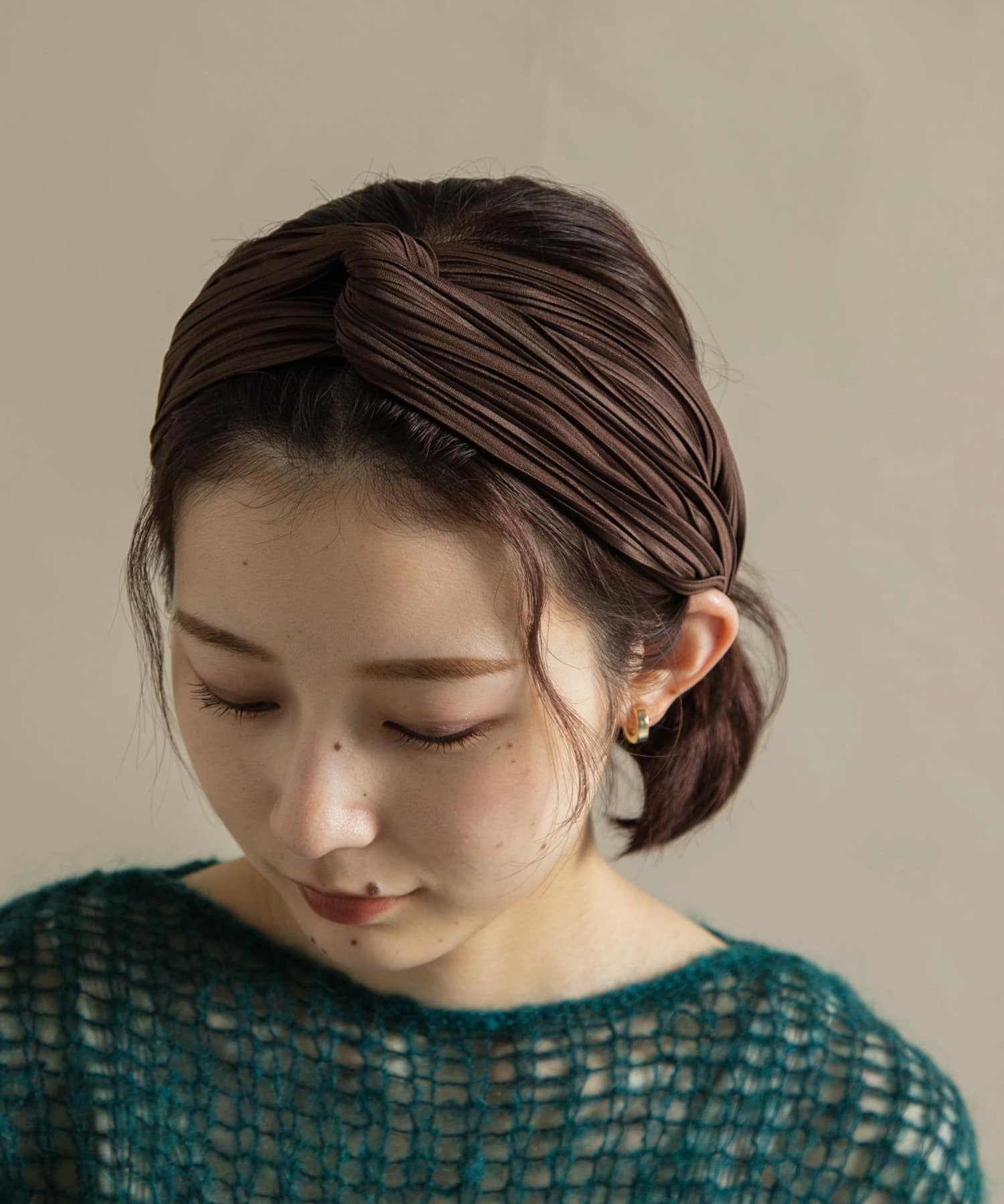 プリーツヘアターバン