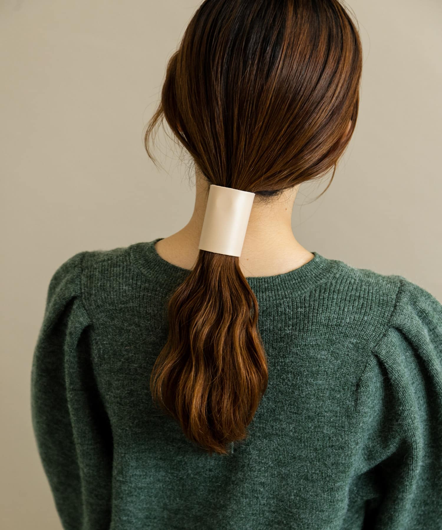 フェイクレザーヘアカフセット BEG -