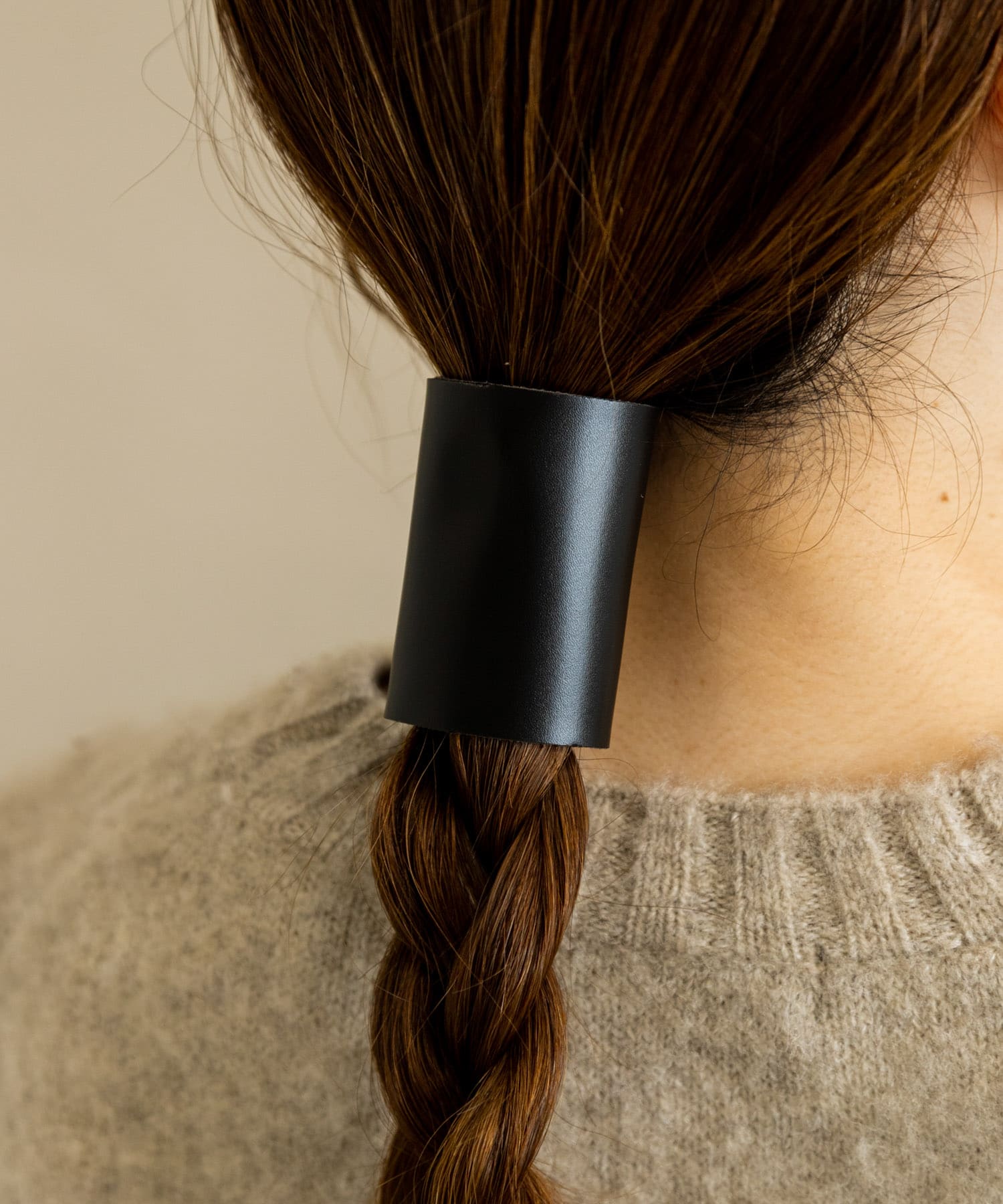 フェイクレザーヘアカフセット BLK -