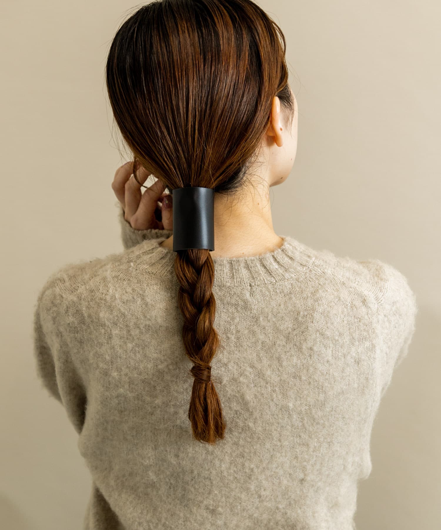 フェイクレザーヘアカフセット BLK -