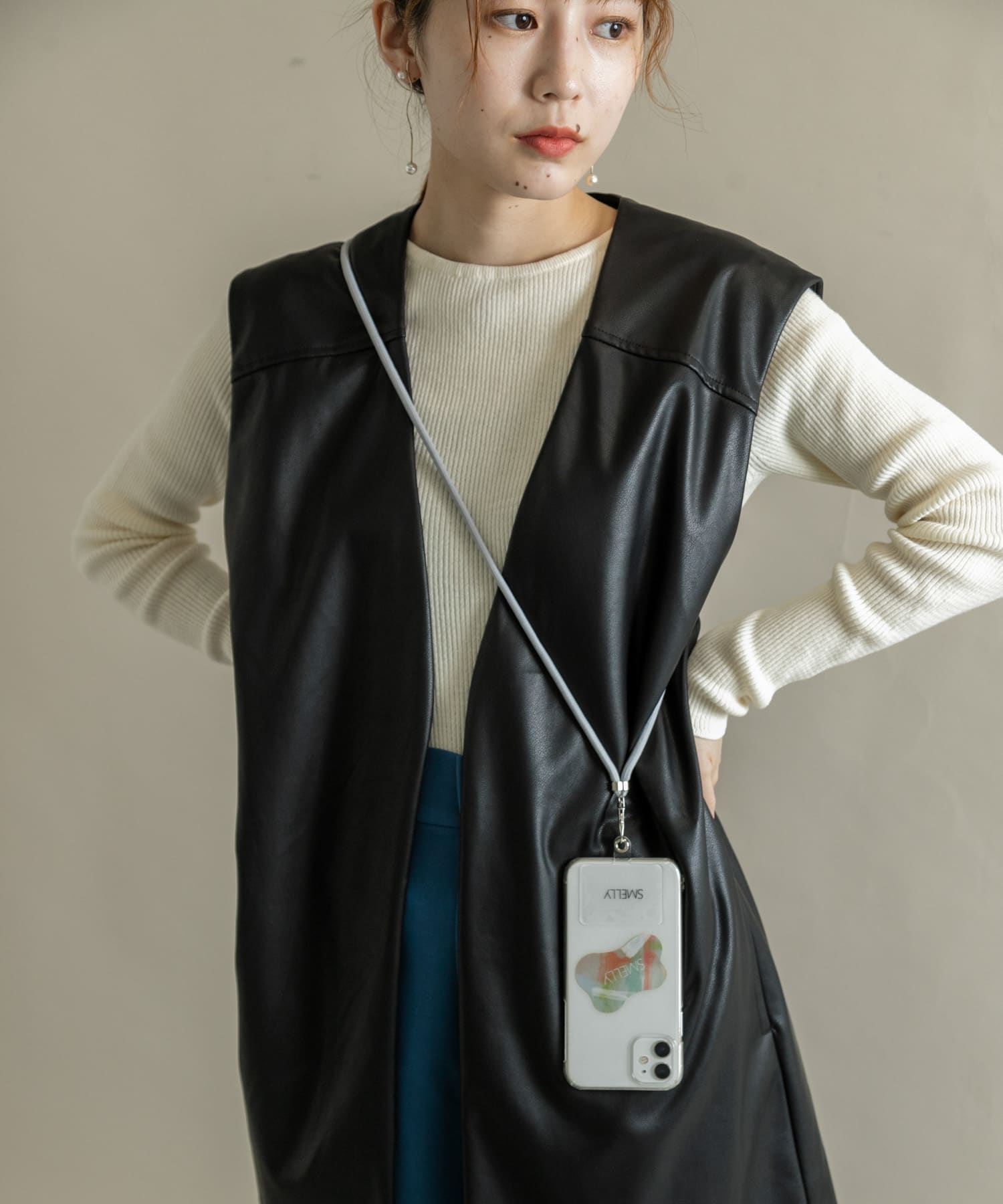 カラースマホショルダー GRY -
