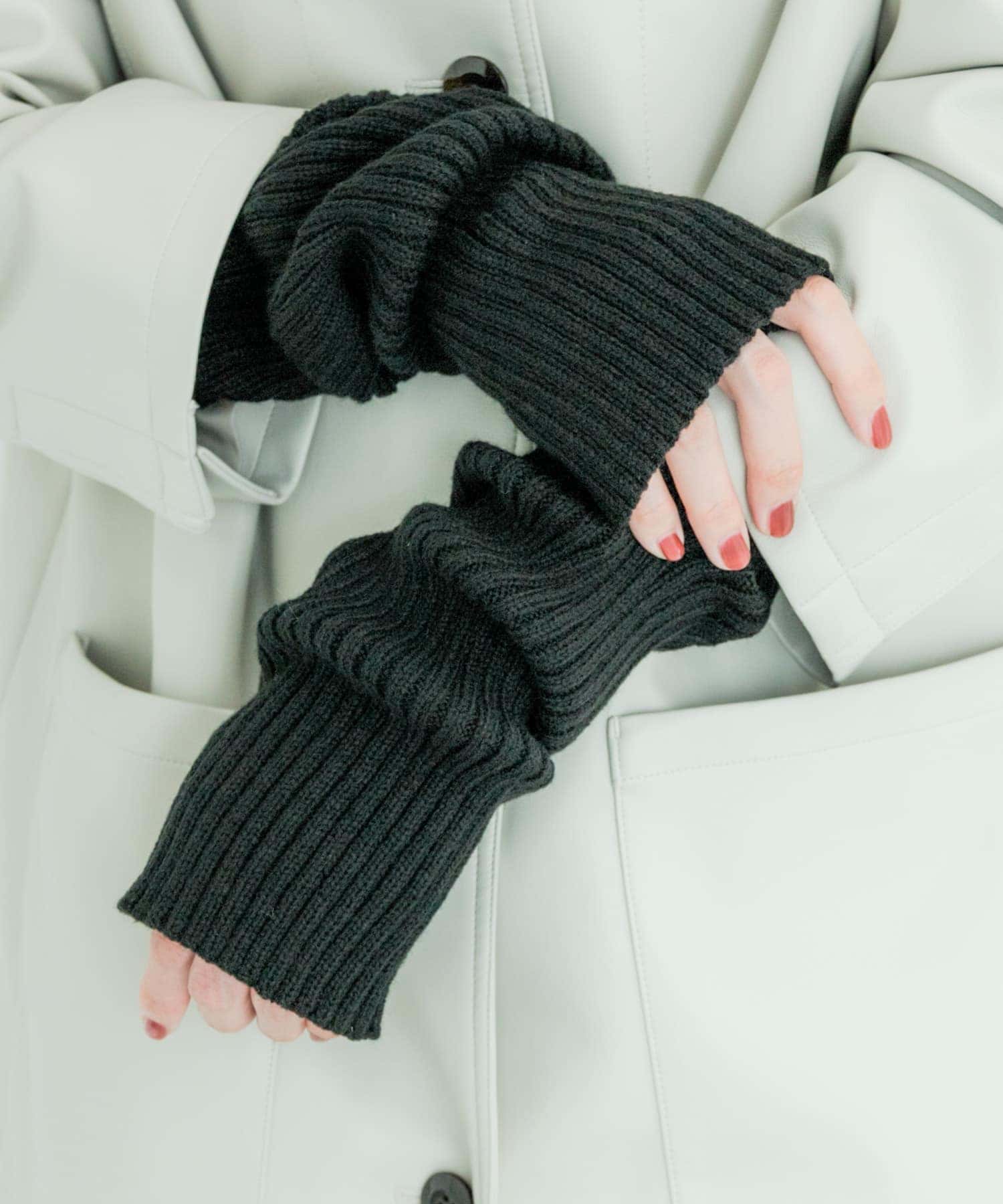 リブアームウォーマー BLK -