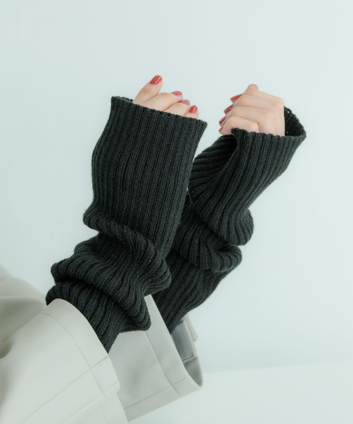 リブアームウォーマー BLK -