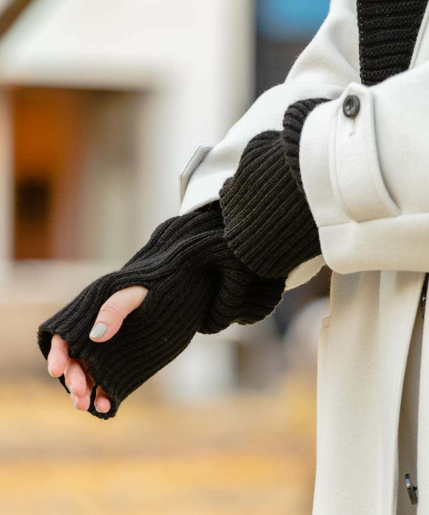 リブアームウォーマー BLK -