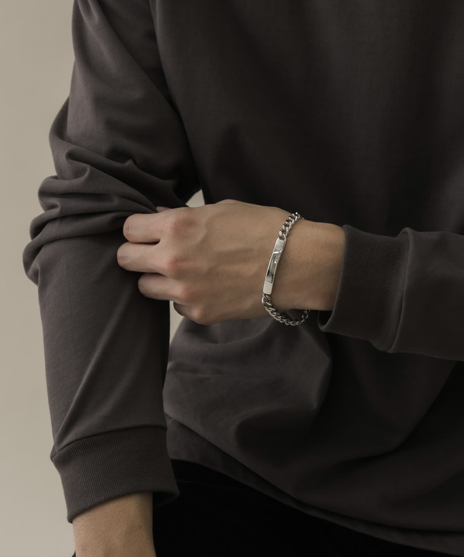 プレートチェーンブレスレット SLV -