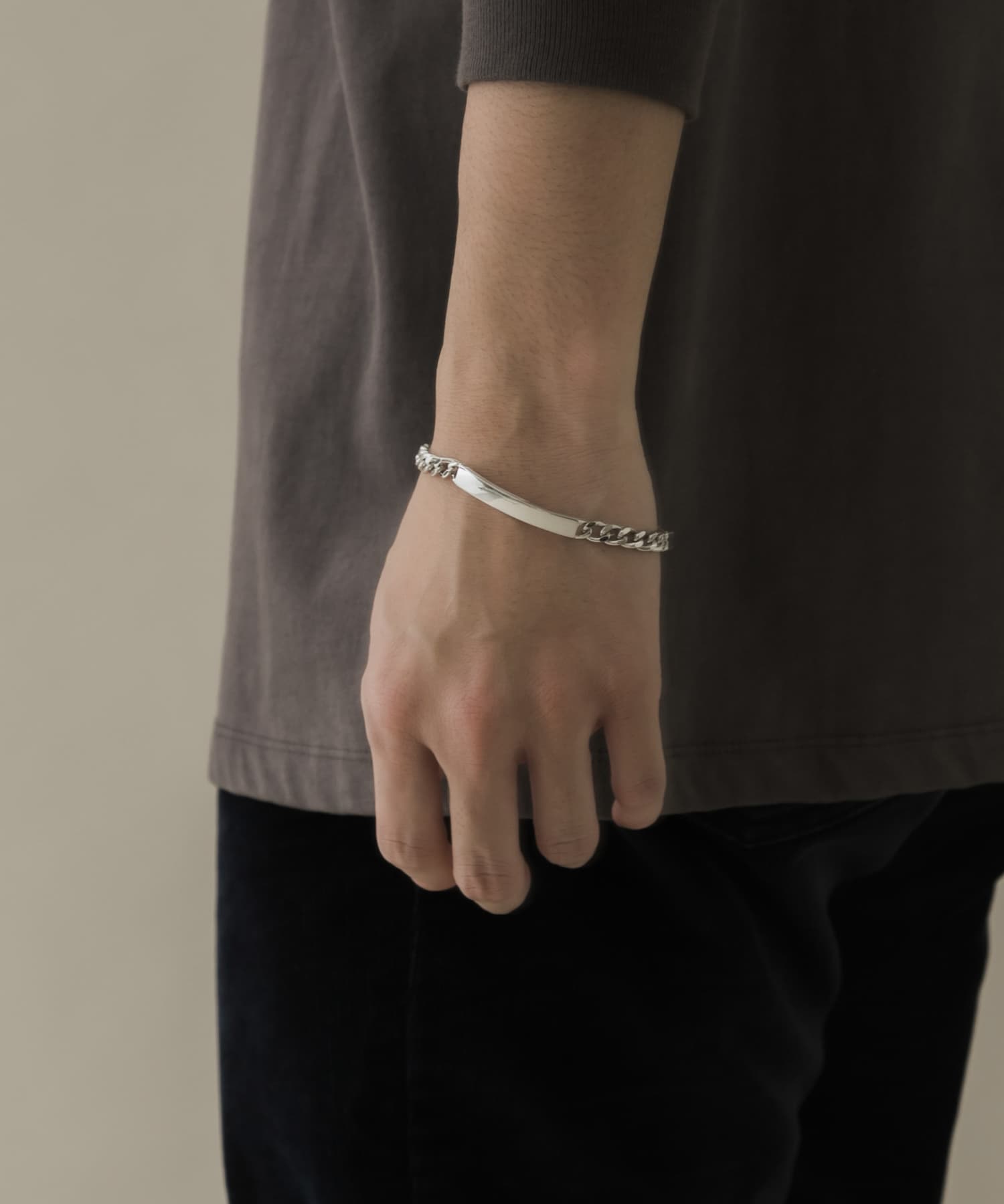 プレートチェーンブレスレット SLV -