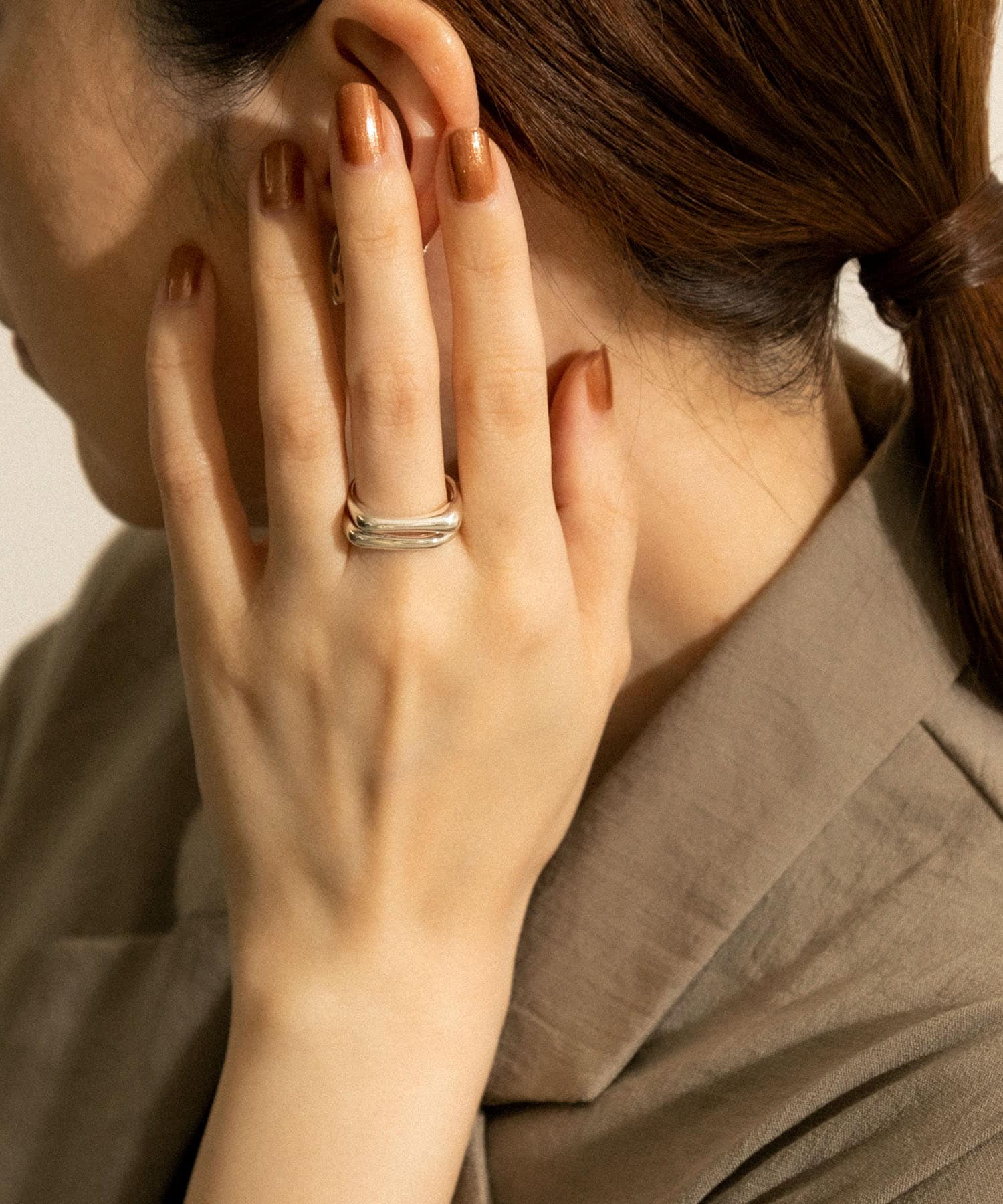SMELLY so’　dual line ring SLV 13