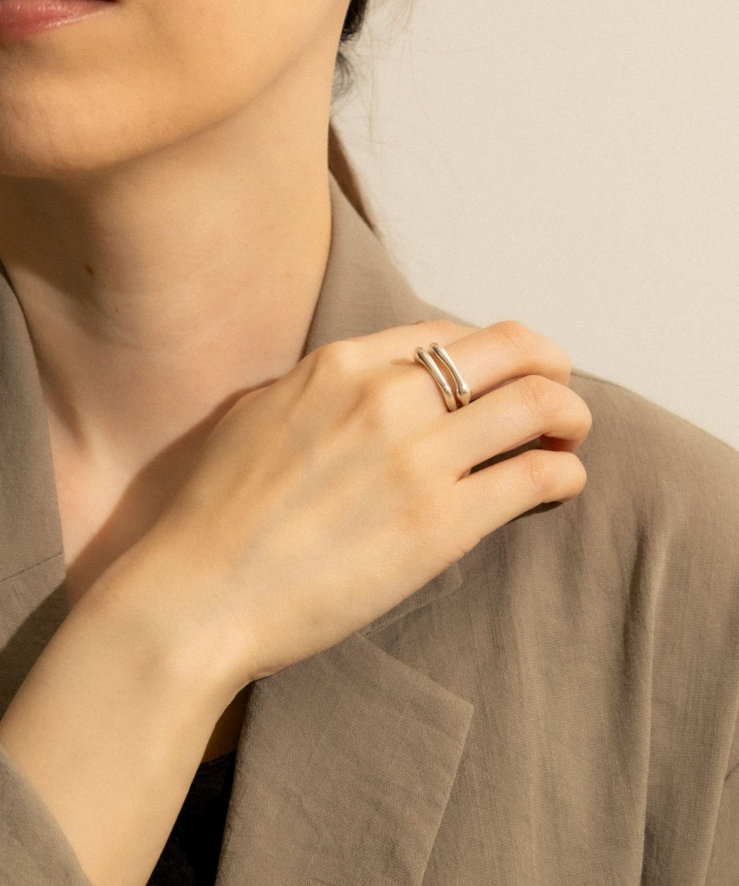 SMELLY so’　dual line ring SLV 13