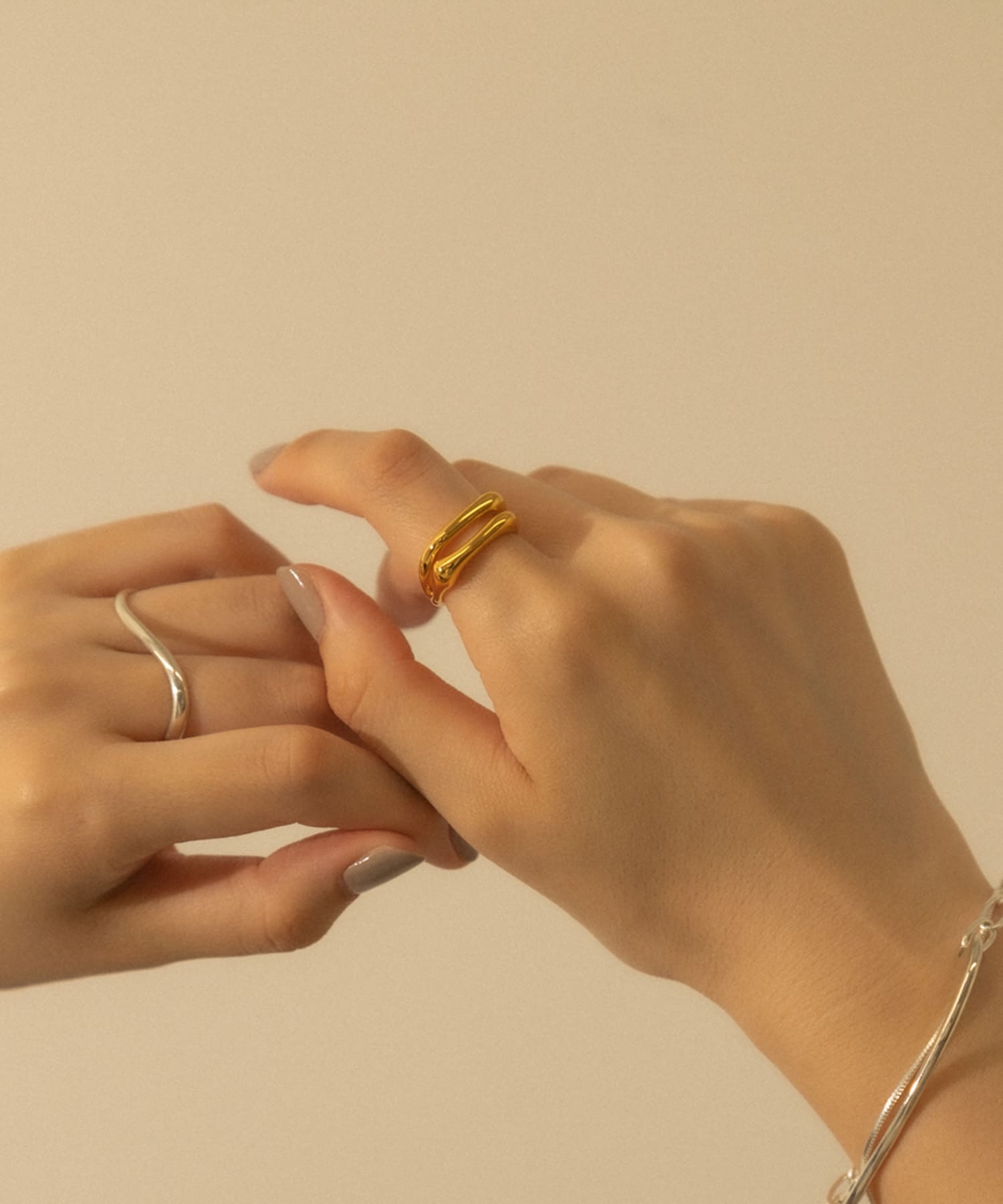 SMELLY so’　dual line ring GLD 13