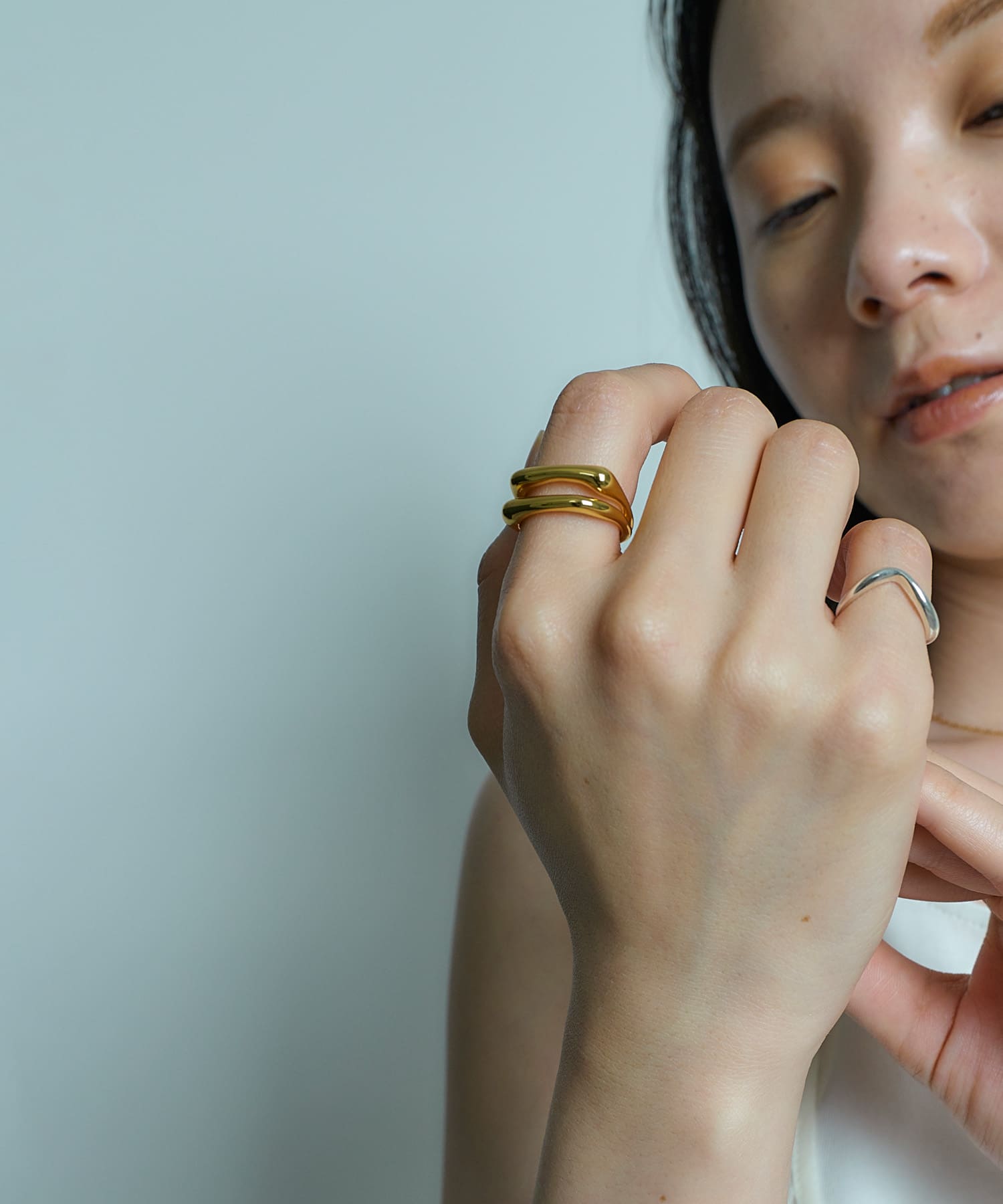 SMELLY so’　dual line ring GLD 13