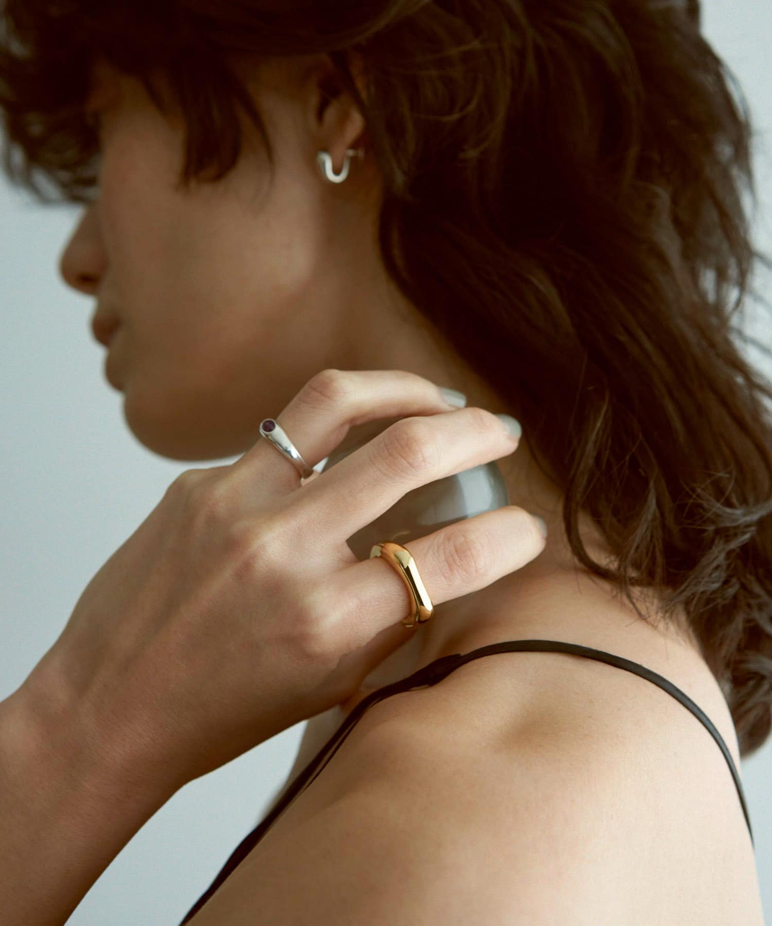 SMELLY so’　stone line ring SLV 11