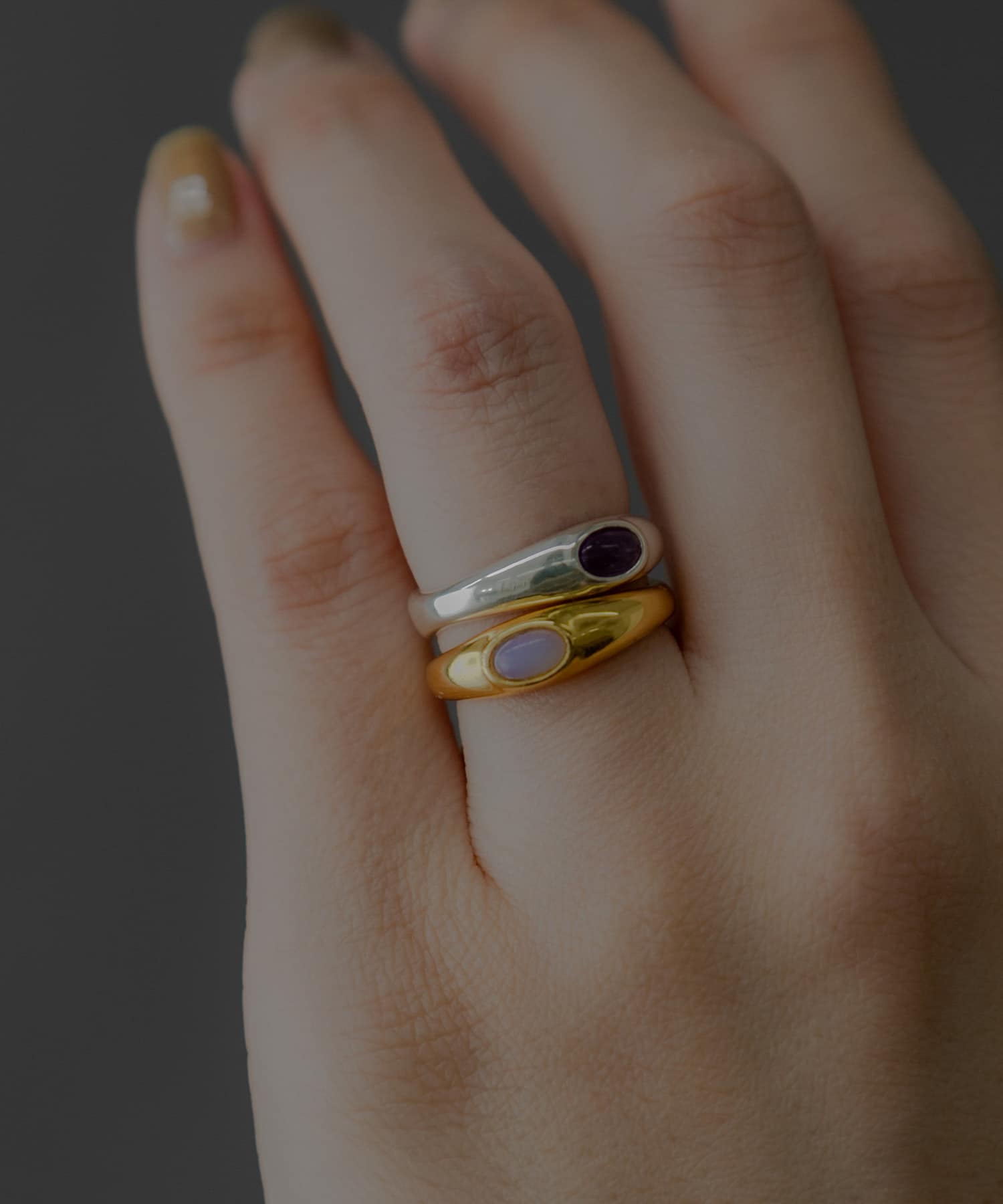 SMELLY so’　stone line ring SLV 11