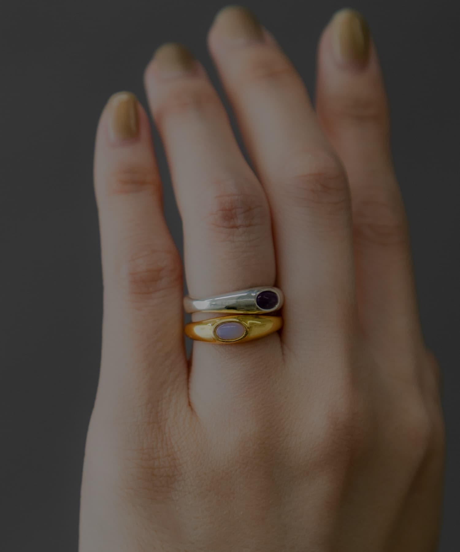 SMELLY so’　stone line ring SLV 11