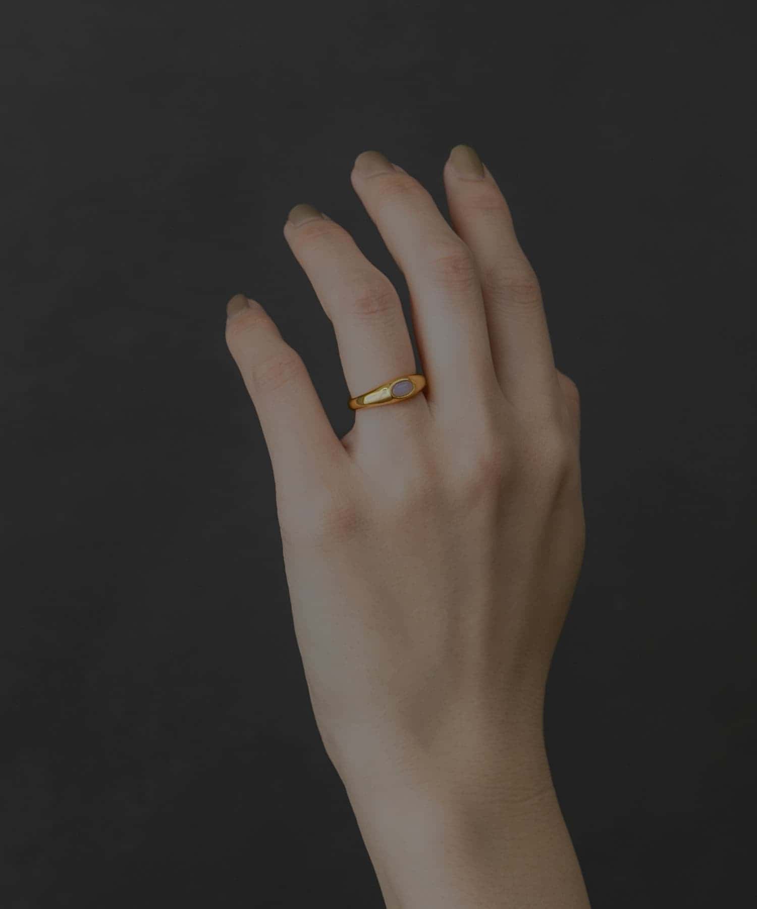 SMELLY so’　stone line ring GLD 11
