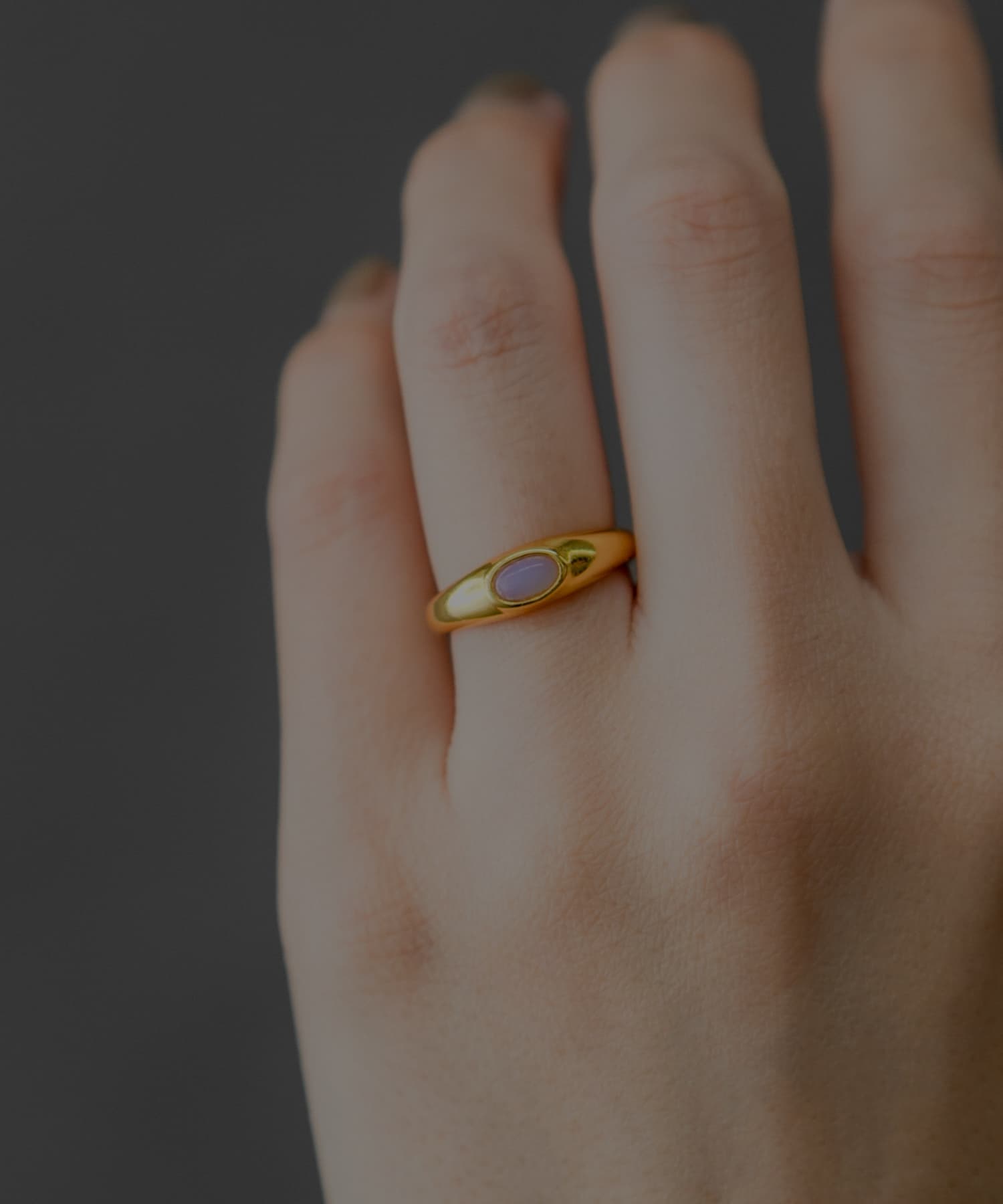 SMELLY so’　stone line ring GLD 11