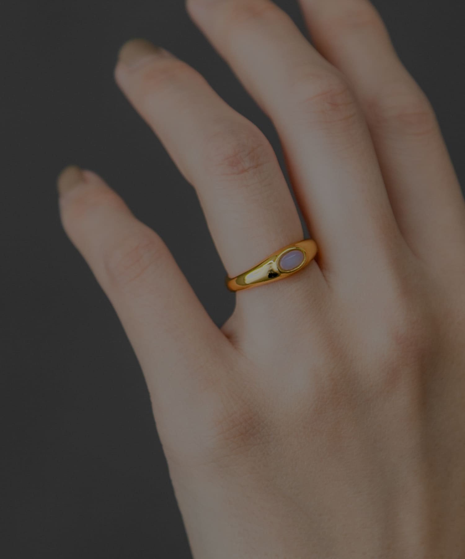 SMELLY so’　stone line ring GLD 11