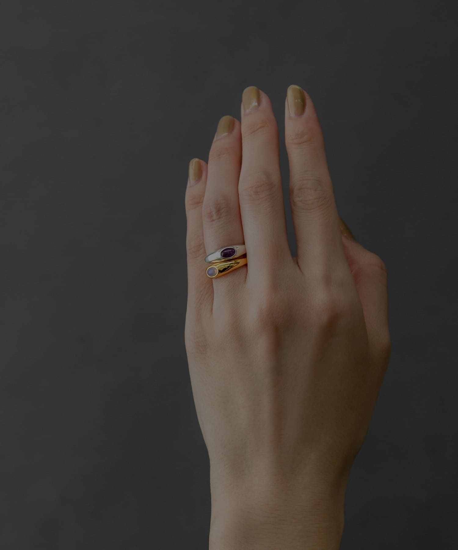 SMELLY so’　stone line ring GLD 11