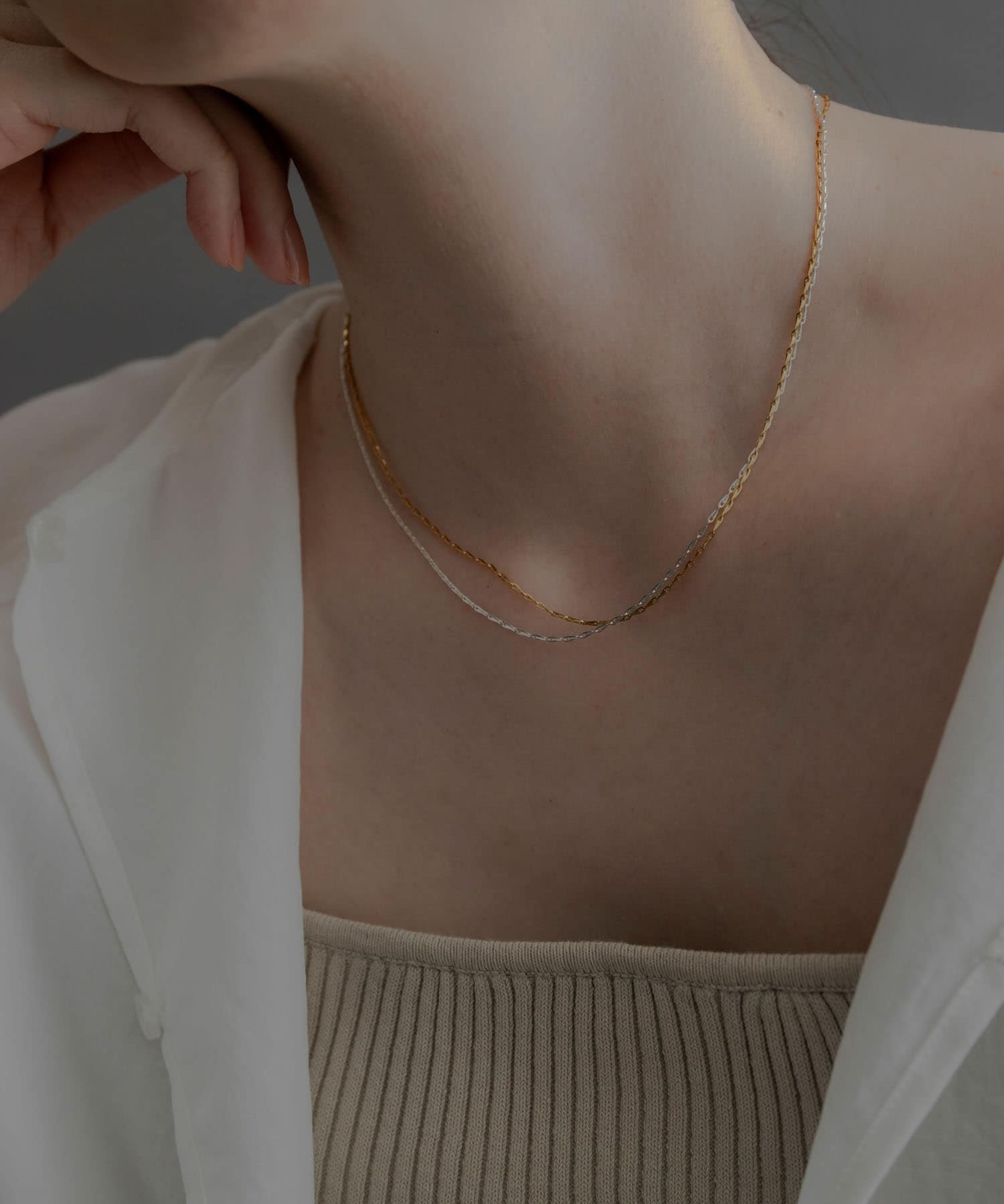 SMELLY so’　slim chain necklace SLV -