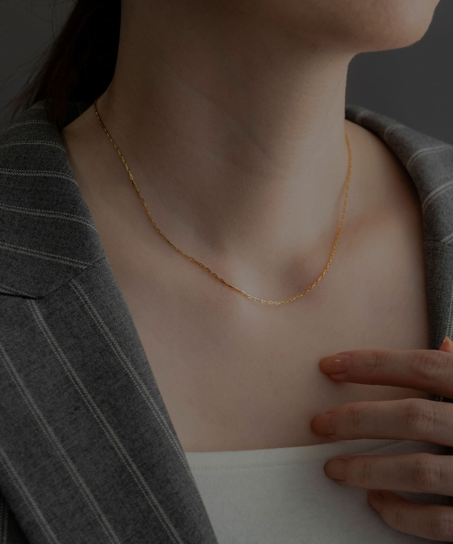 SMELLY so’　slim chain necklace GLD -