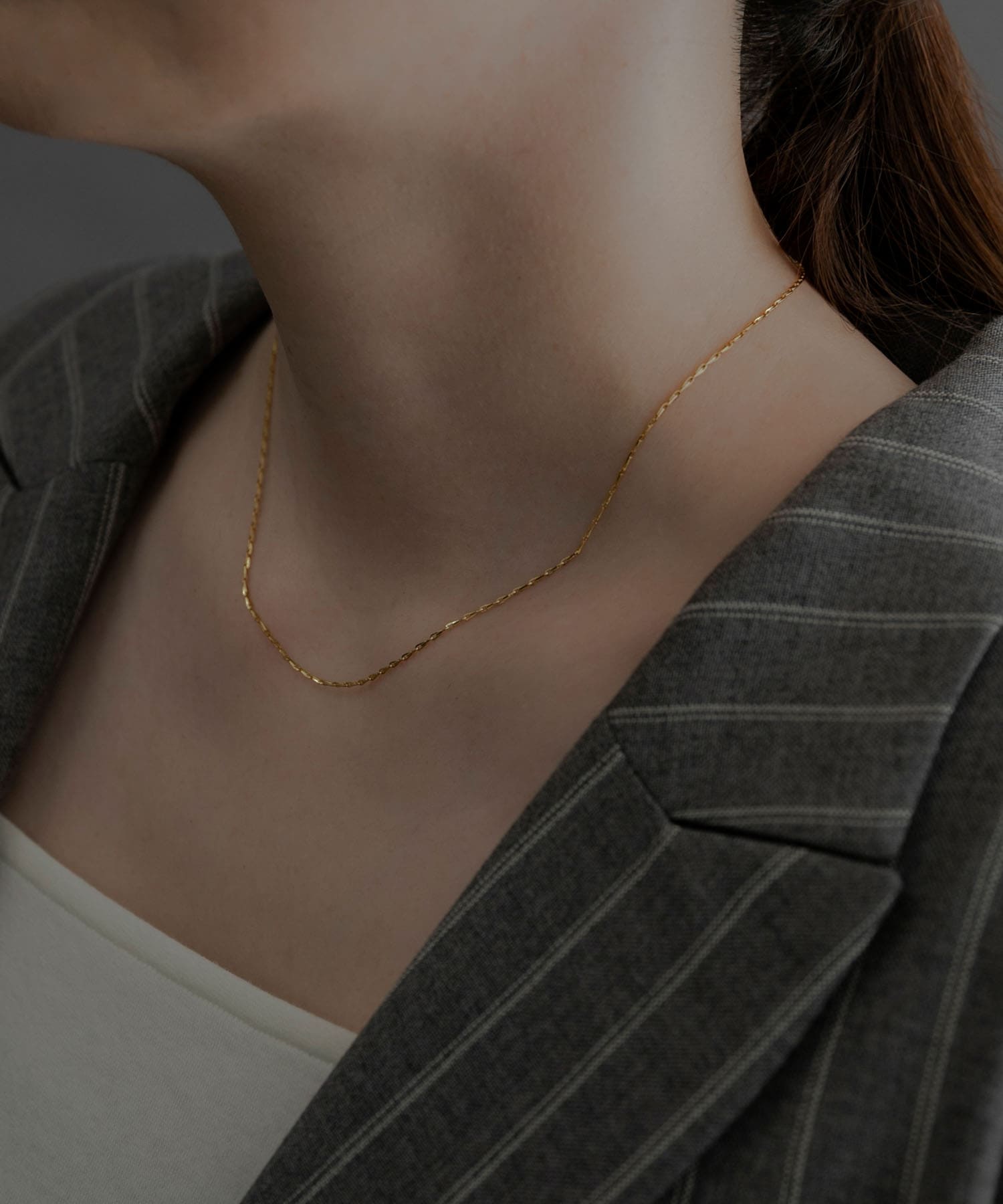 SMELLY so’　slim chain necklace GLD -