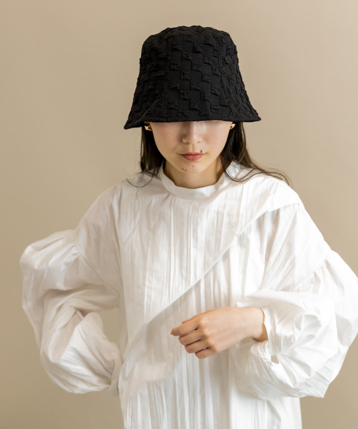 ポコポコバケットハット BLK -