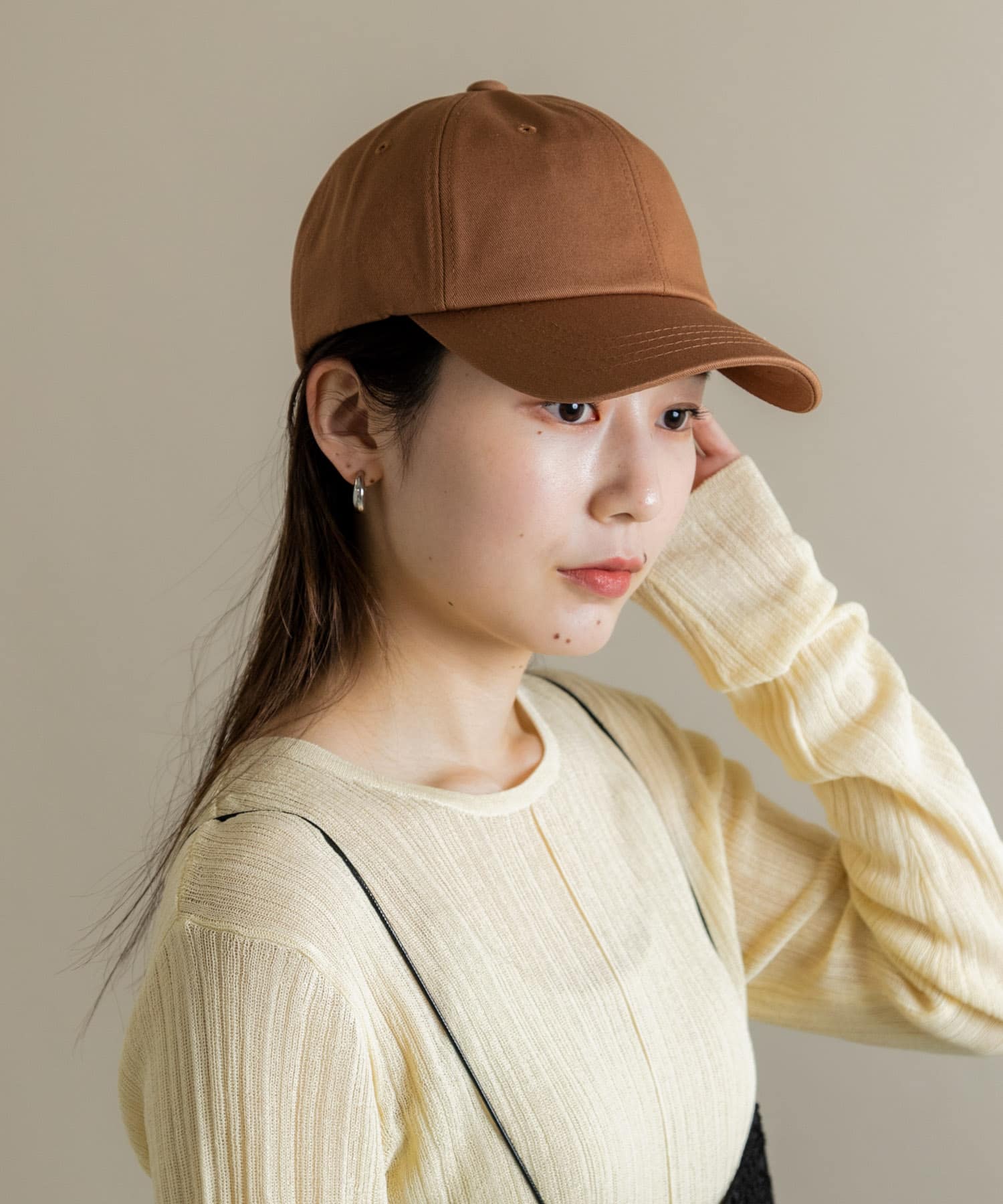 ベーシックコットンキャップ BRN -