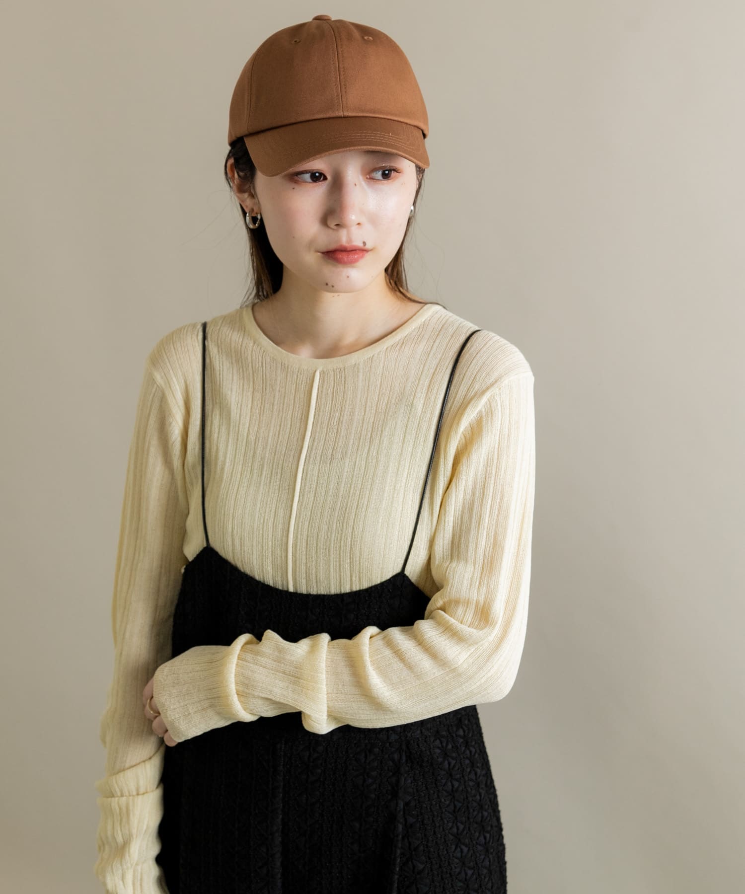 ベーシックコットンキャップ BRN -