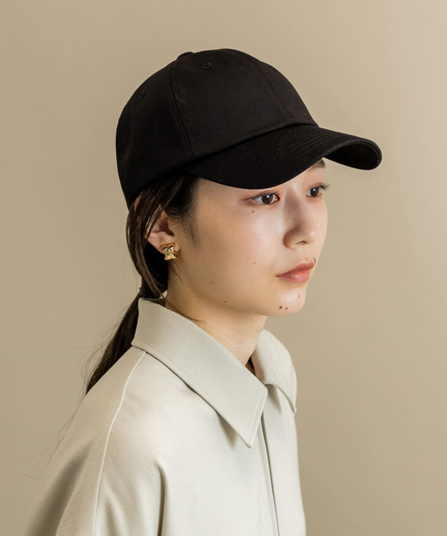 ベーシックコットンキャップ BLK -