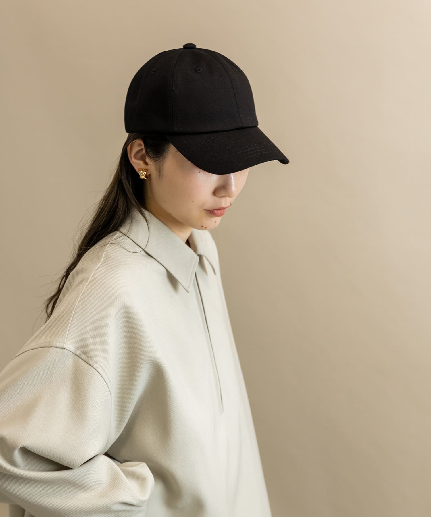 ベーシックコットンキャップ BLK -