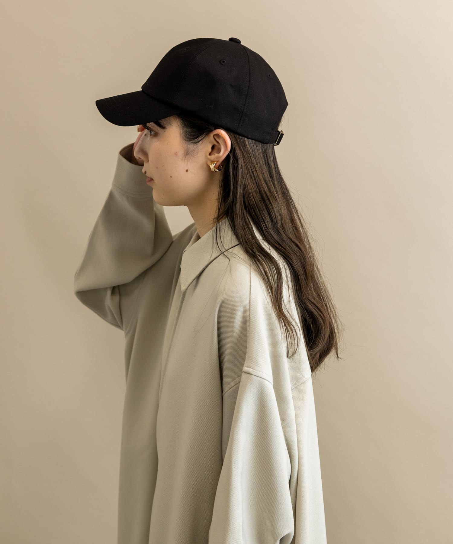 ベーシックコットンキャップ BLK -