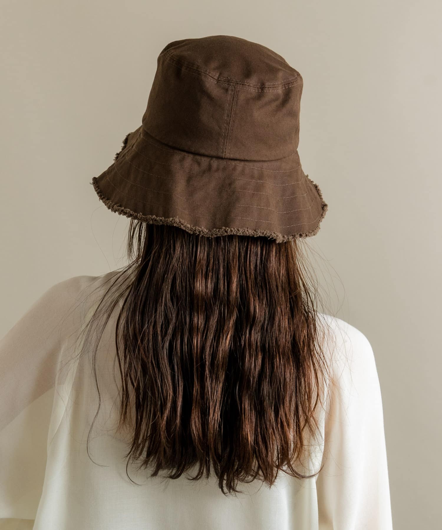 ツイルフリンジバケットハット BRN -
