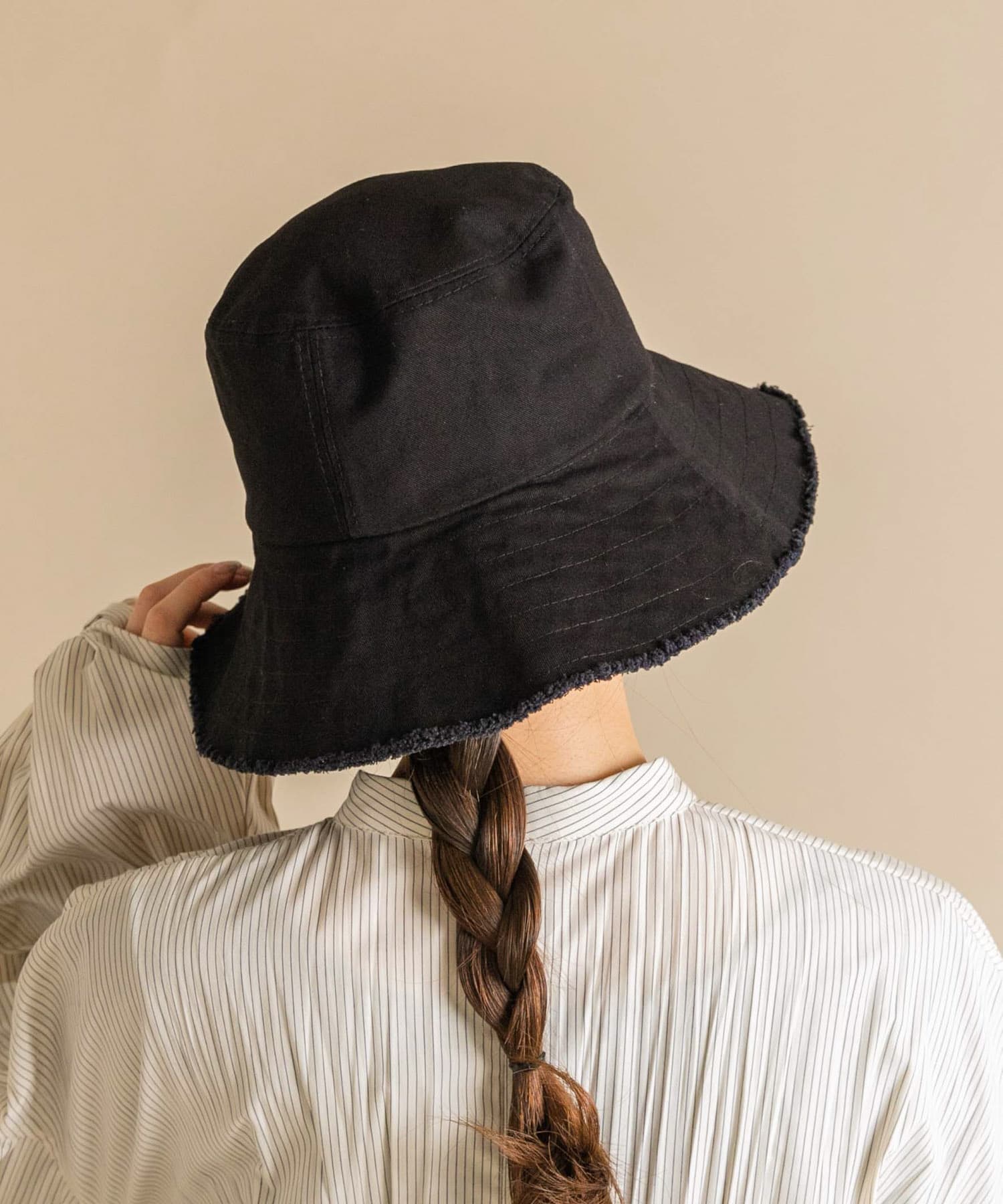 ツイルフリンジバケットハット BLK -