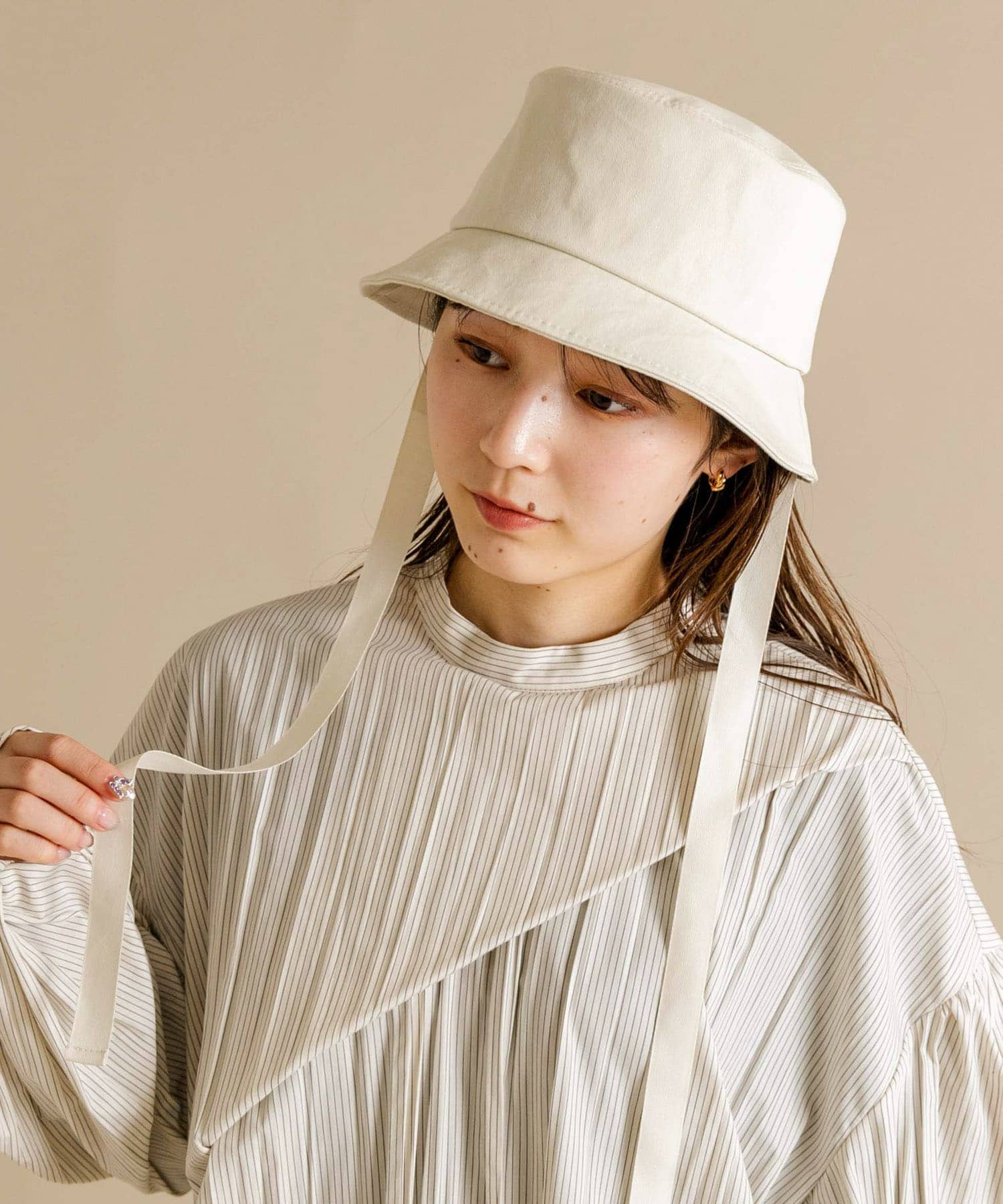 コットンリボンバケットハット IVO -