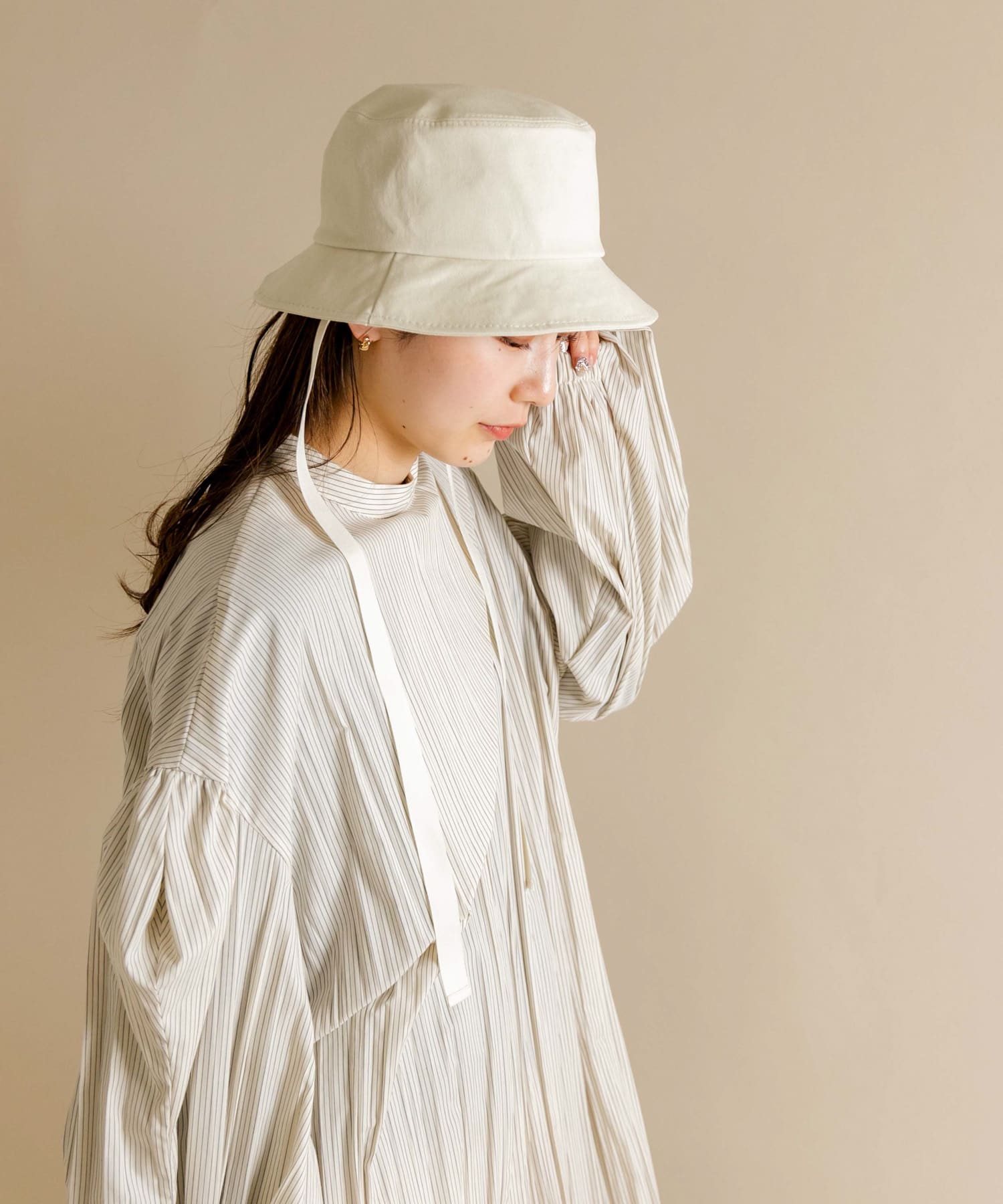コットンリボンバケットハット IVO -
