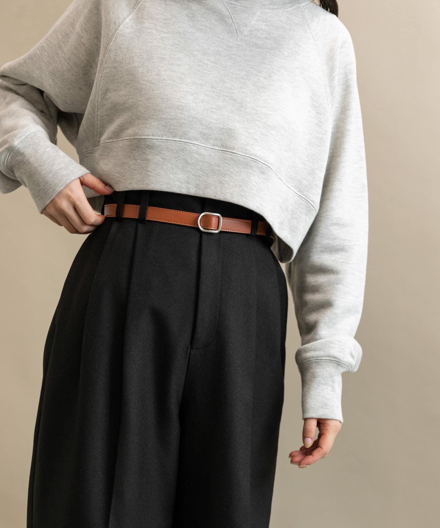 シンプルナローベルト BRN -