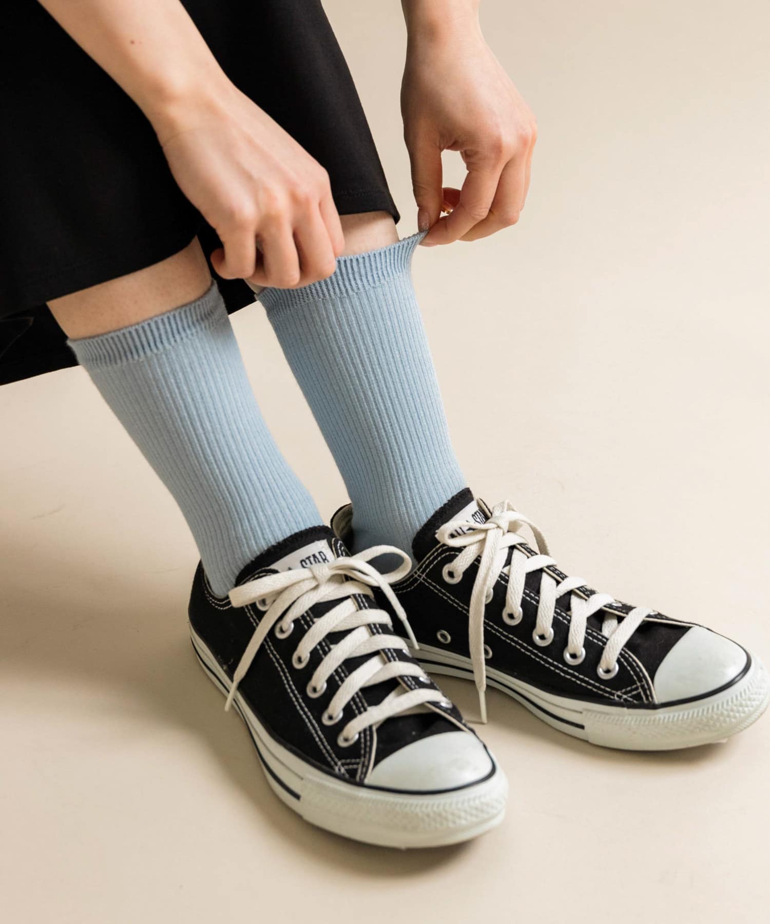 カラーリブソックス L.BLU 22-25