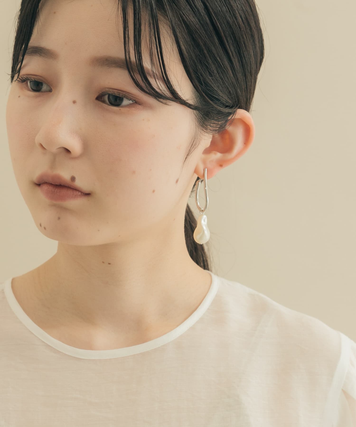 バロックパールドロップピアス SL/IV -