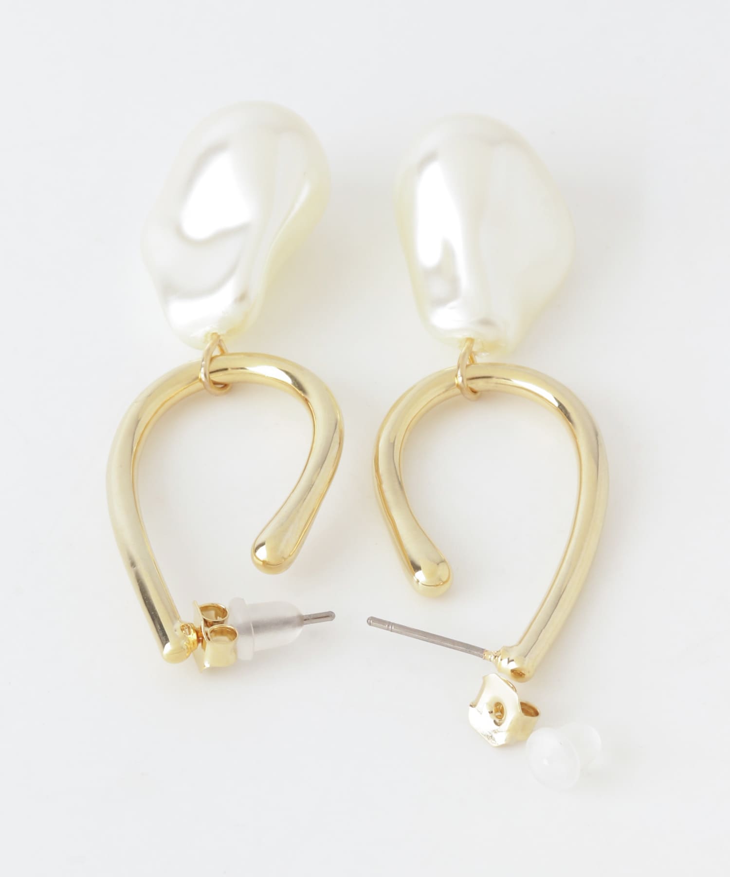 バロックパールドロップピアス GD/IV -