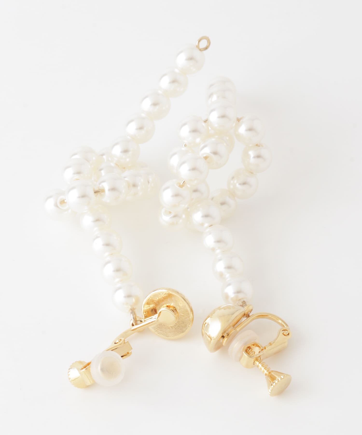 ノットロングパールイヤリング IVO -