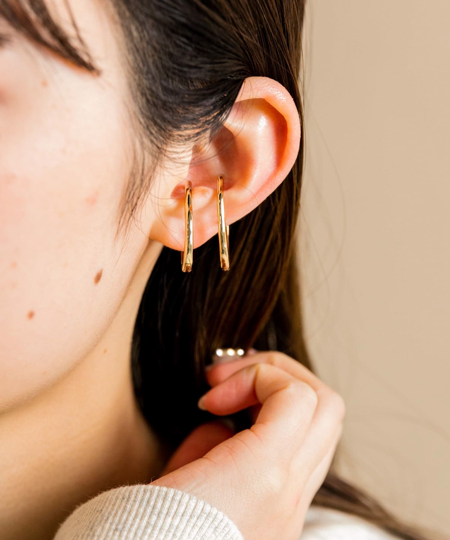 オーバルフープイヤカフ GLD -