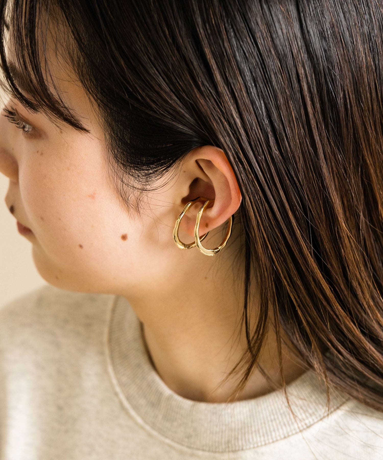 オーバルフープイヤカフ GLD -