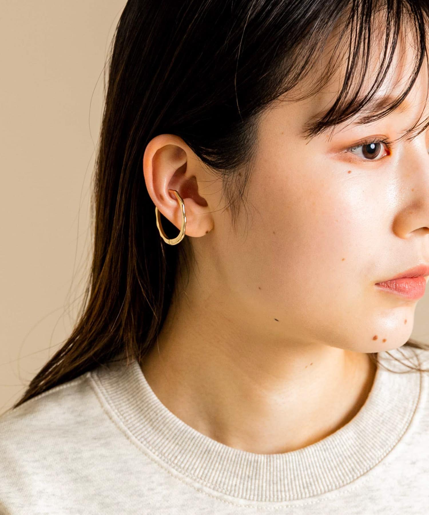 オーバルフープイヤカフ GLD -