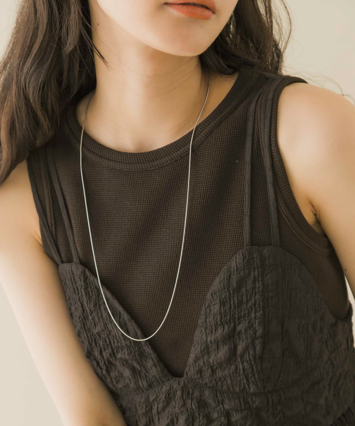 スネークチェーンアジャストメントネックレス