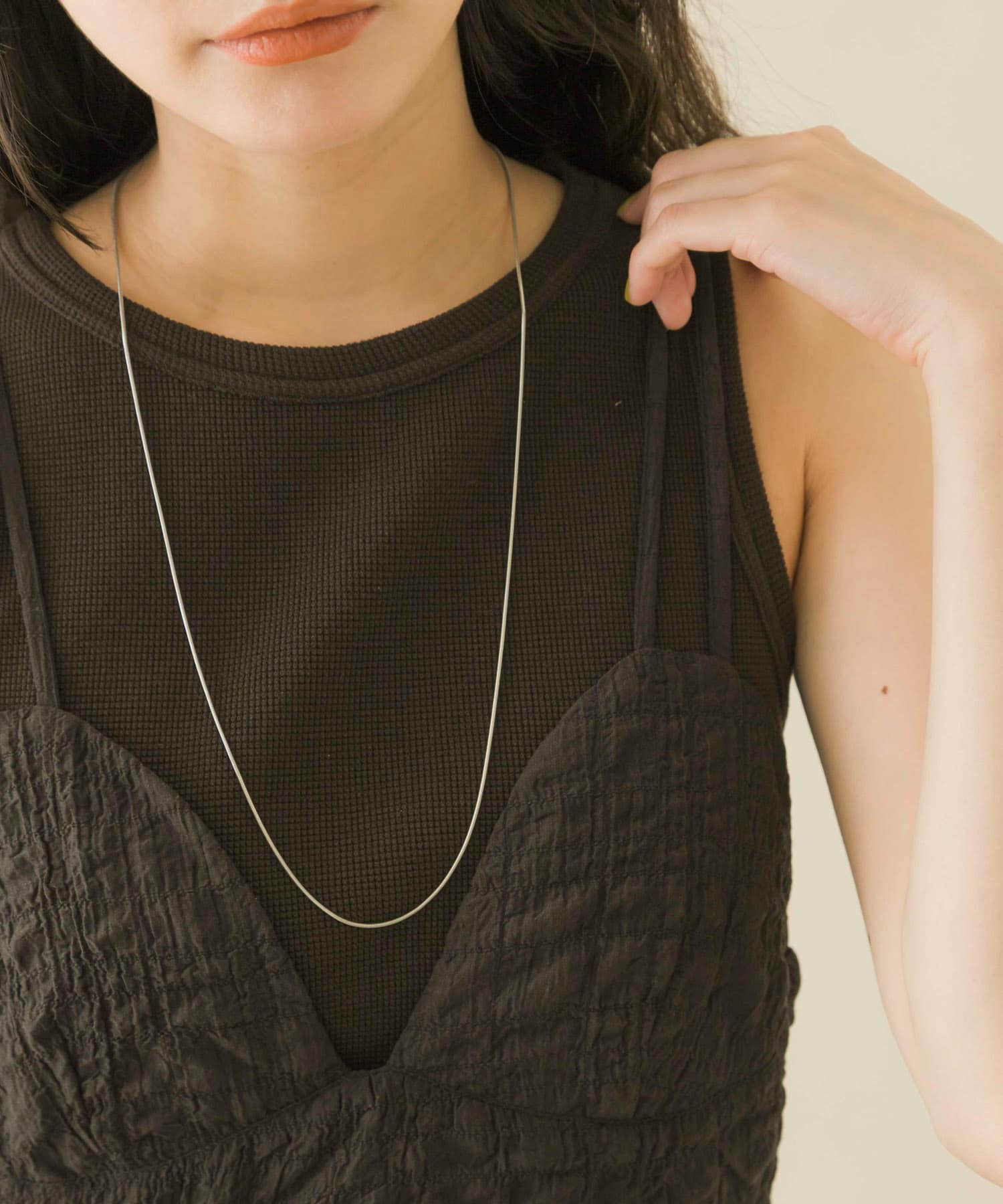 スネークチェーンアジャストメントネックレス SLV -