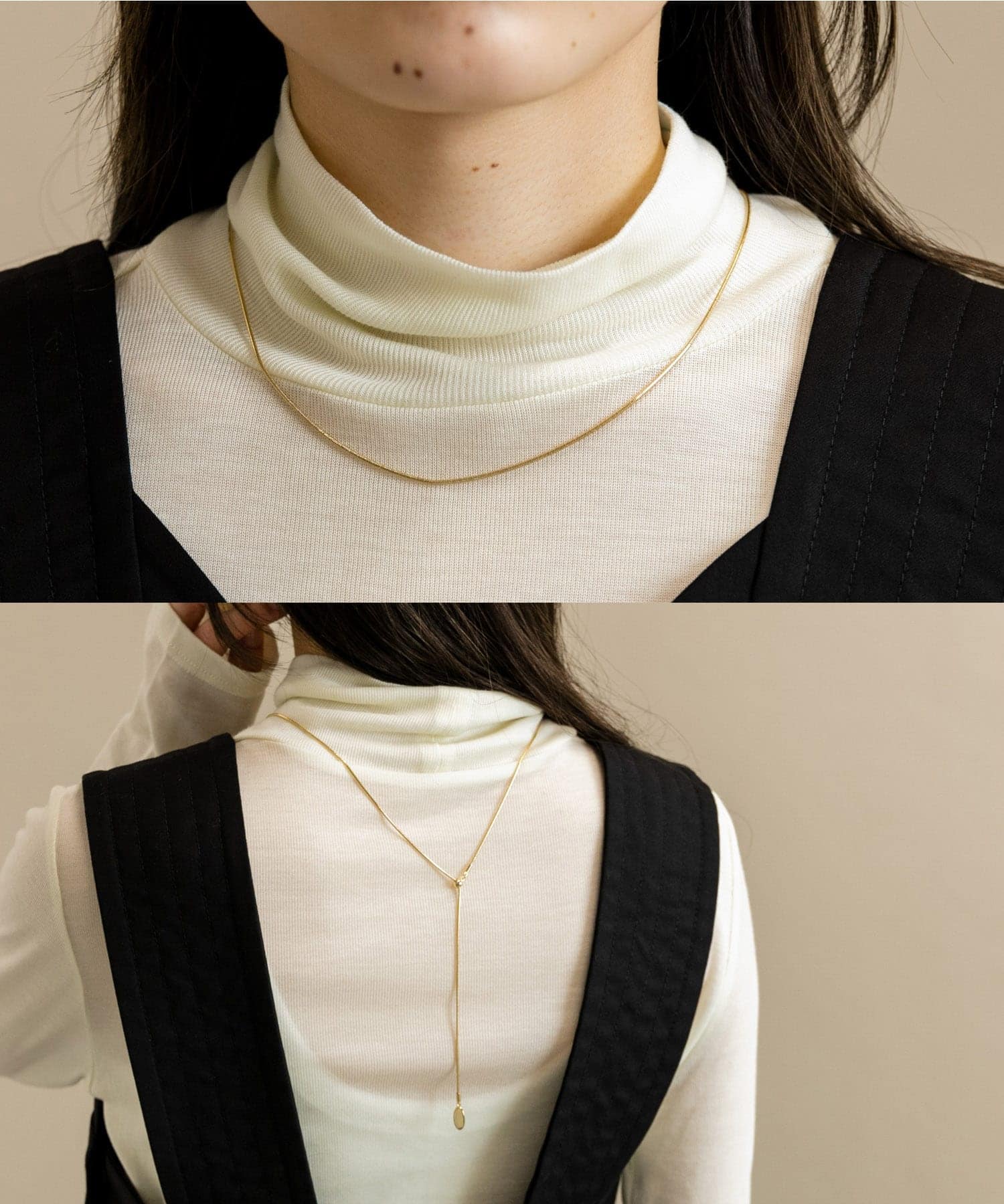 スネークチェーンアジャストメントネックレス GLD -